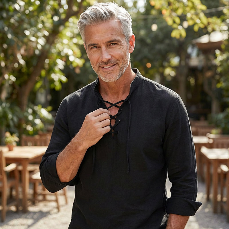 💎 Vyriški vienspalviai laisvalaikio marškiniai — Kvėpuojantis medvilninis audinys ✨-LT