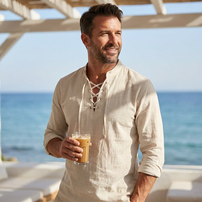 💎 Vyriški vienspalviai laisvalaikio marškiniai — Kvėpuojantis medvilninis audinys ✨-LT