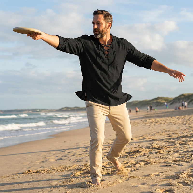 💎 Vyriški vienspalviai laisvalaikio marškiniai — Kvėpuojantis medvilninis audinys ✨-LT