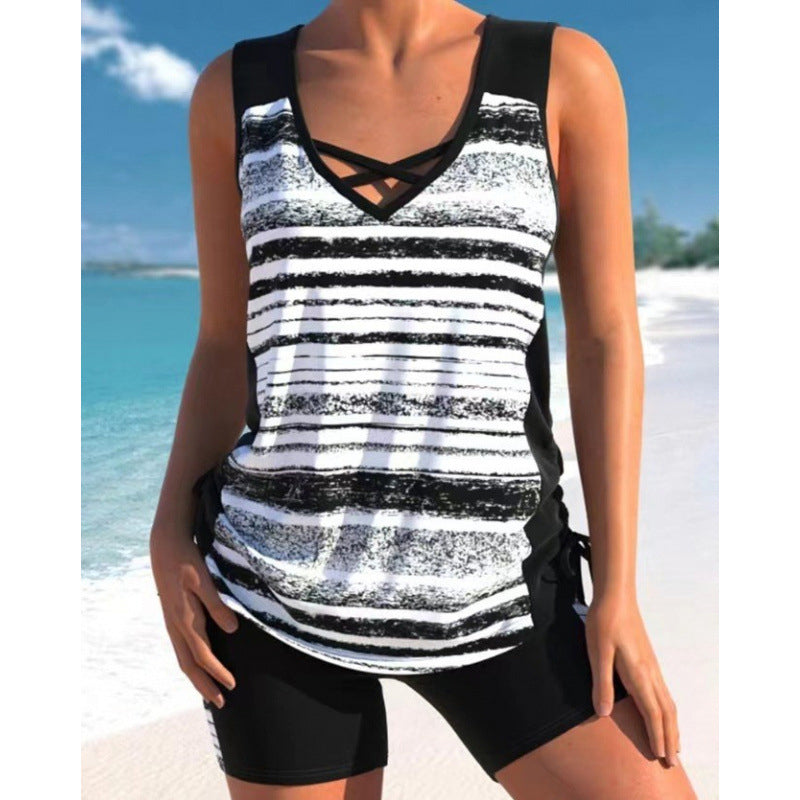 👙S-3XL🏖️Ženski dvodijelni tankini kupaći kostim s uzorkom-HR