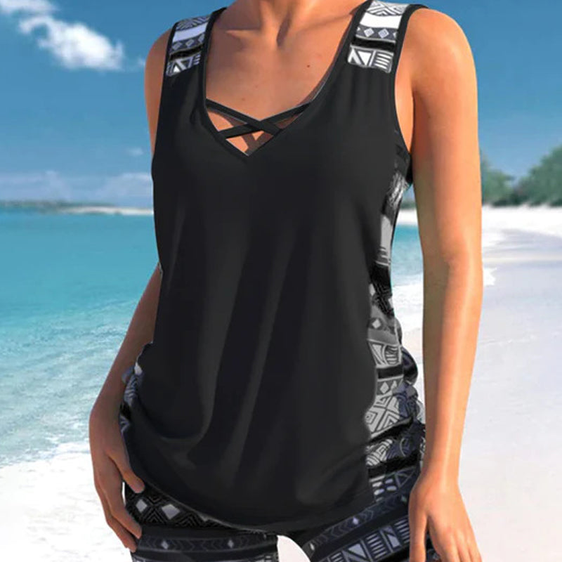 👙S-3XL🏖️Ženski dvodijelni tankini kupaći kostim s uzorkom-HR