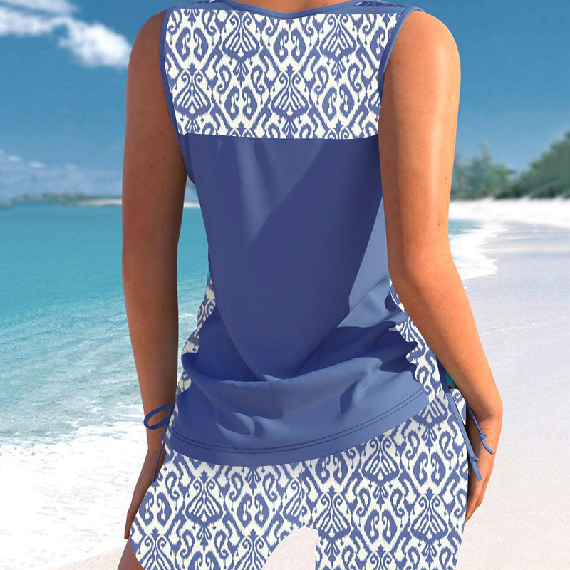 👙S-3XL🏖️Ženski dvodijelni tankini kupaći kostim s uzorkom-HR